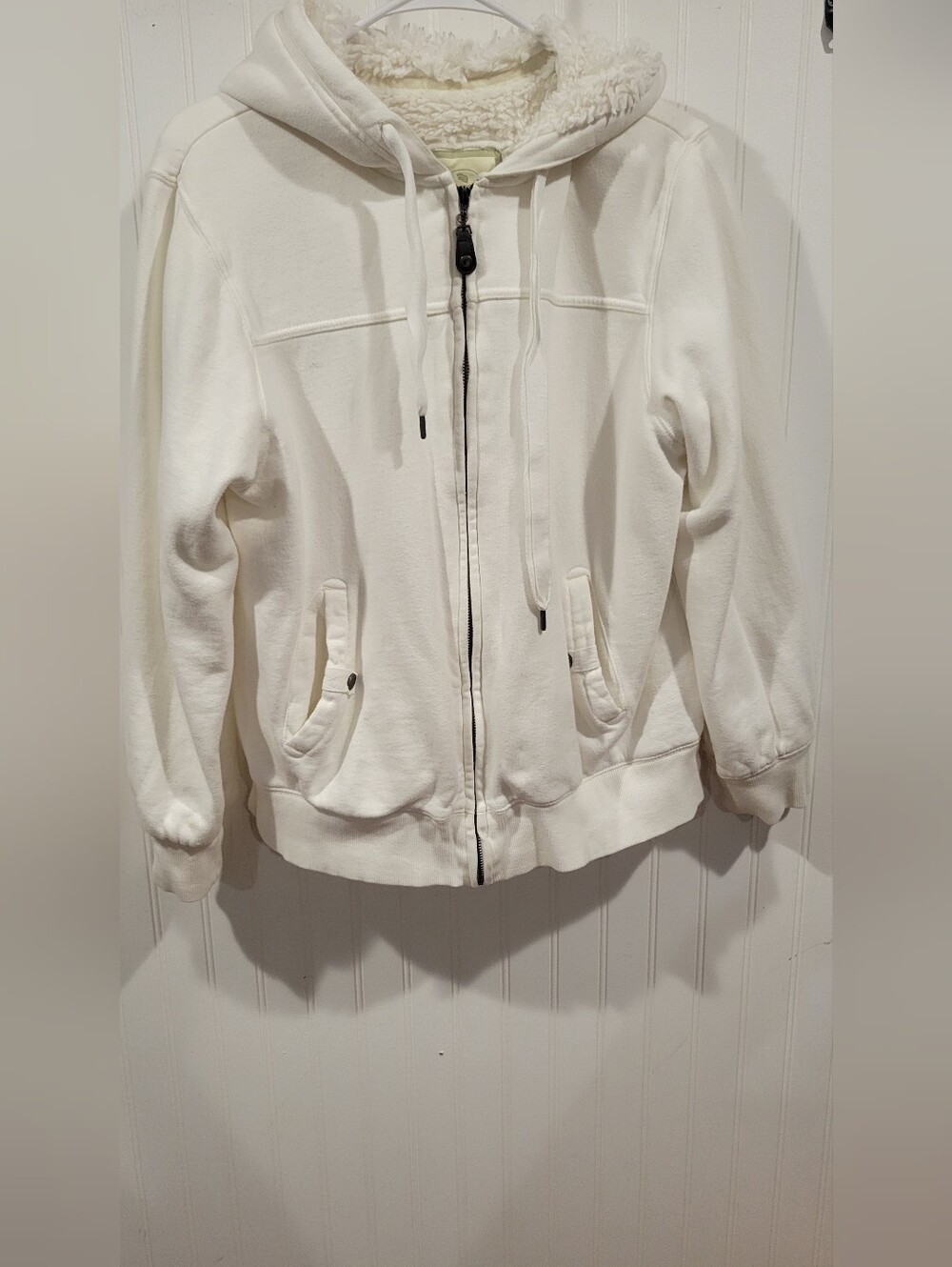 GreenTea Cream Sherpa-Lined Zip Hoodie Jacket